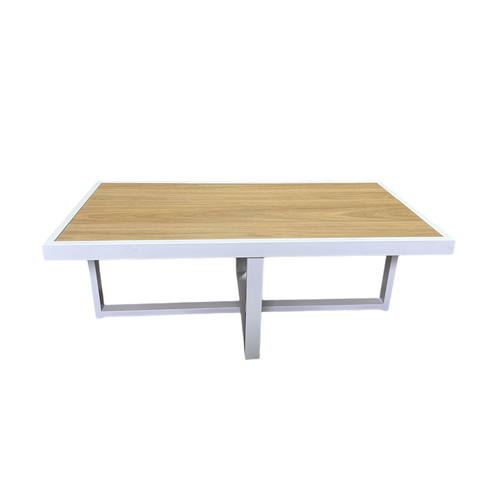 Mesa de Centro Retangular Paris Industrial Branco com Mdf