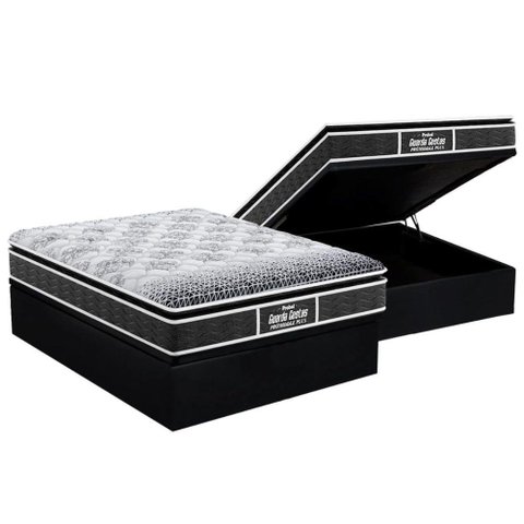 Cama Box Baú Casal: Colchão Ortopédico Probel D28 / EP Guarda Costas PróMiddle Plus Pillow Top