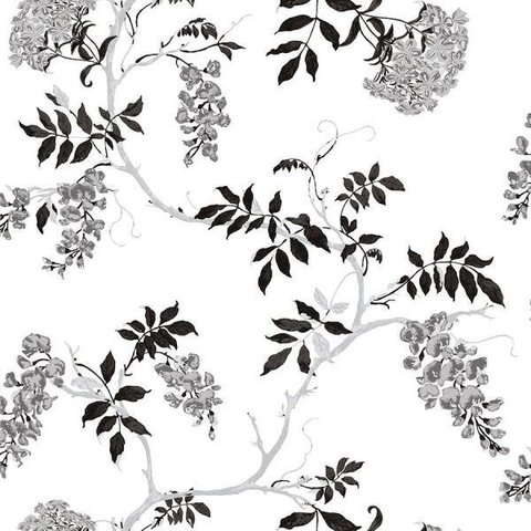 Papel de Parede Folhagem Cinza 52cm X 10m Modern Classic
