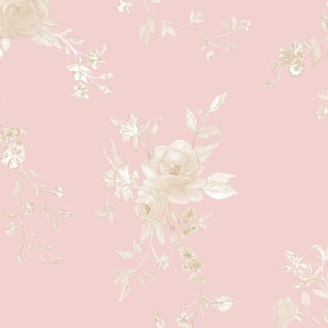 Papel de Parede Floral Fundo Rosa Rustic