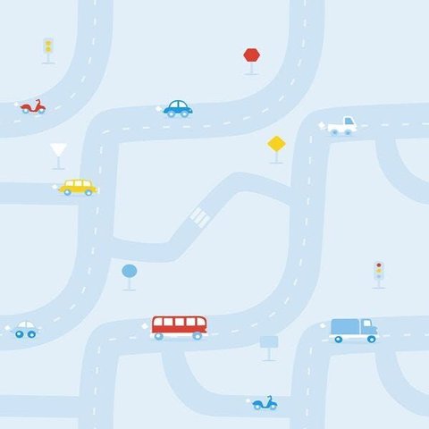 Papel de Parede Carrinhos 52cm X 10m Novo Encanto