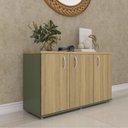 Ver imagem 1 de Armário para Escritório Pivotante Credenza Cinza/Salvia/Samba