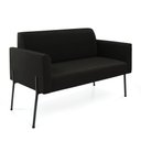 Ver imagem 1 de Sofá Namoradeira 2 Lugares Pé de Ferro Preto Marisa Suede Preto D03 - D'Rossi