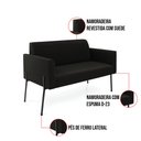 Ver imagem 3 de Sofá Namoradeira 2 Lugares Pé de Ferro Preto Marisa Suede Preto D03 - D'Rossi