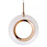 Pendente Argola Cristal Dourado Polido Led 7w 3 Cores 3000k 4000k 6500k Interno Design Moderno Bivol - 1
