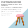 Banqueta Puff JB Redondo Luxo Sala Com Pés De Madeira Maciça - 5
