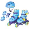 Patins Roller Infantil Tri Line 3 Rodas Com Kit De Proteção menino Azul - 26-29 - 1