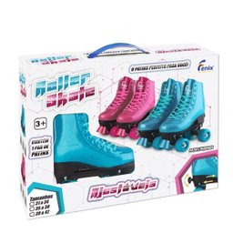 Patins Roller Infantil Retrô Ajustável Glitter Azul - 35/38 - 3