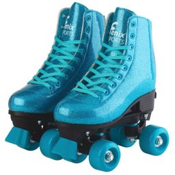 Patins Roller Infantil Retrô Ajustável Glitter Azul - 35/38 - 1