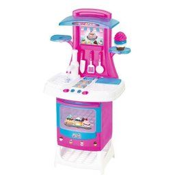 Cozinha Fogão Infantil Menina Cupcake com Som e Luzes Panela Acessórios - 1