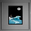 Ver imagem 2 de Quadro Iemanjá Sereia Ao Luar 45x34cm:madeira Branca