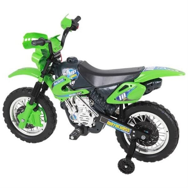 Moto Eletrica Infantil Xplast Motocross 6V Azul com Rodinhas
