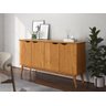 Buffet / Balcão Pr 1.60m 4 Portas Estilo Retrô com Pés em Madeira Maciça Cor Cinamomo - 2
