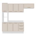 Ver imagem 4 de Armário de Cozinha Modulada Completa 4 Peças 200cm com Tampo 100% Mdf Amara Politorno Móveis