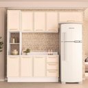 Ver imagem 1 de Armário de Cozinha Modulada Completa 4 Peças 200cm com Tampo 100% Mdf Amara Politorno Móveis