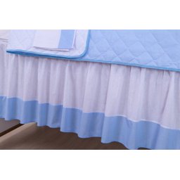 Kit Rolinho Para Berço Americano 11pçs Elefante Triangulo Azul Claro - 3