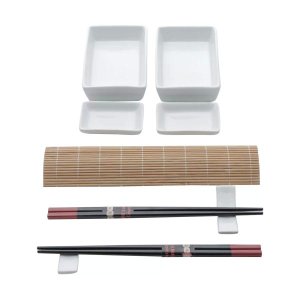 Jogo Comida Japonesa 10 Peças Bambu e Cerâmica Kyoto 7250 Lyor
