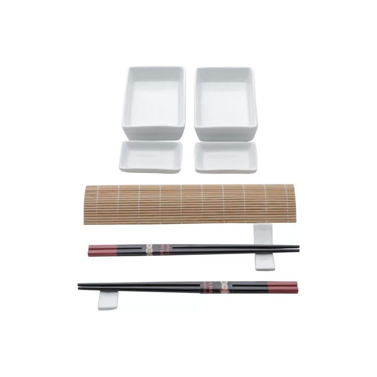 Jogo Comida Japonesa 10 Peças Bambu e Cerâmica Kyoto 7250 Lyor