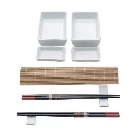 Jogo Comida Japonesa 10 Peças Bambu e Cerâmica Kyoto 7250 Lyor