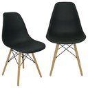 Ver imagem 1 de Kit C/ 2 Cadeiras Charles Eames Wood Dkr Eiffel Pretas