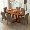 Ver imagem 2 de Conjunto Sala de Jantar Mesa 1,80m Vick 6 Cadeiras Bel
