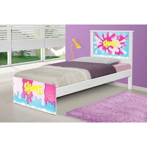 Cama Solteiro Slime Menina com Colchão