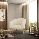 Ver imagem 2 de Poltrona Decorativa Pé de Ferro Dourado Kit 2 Stella Cotelê Ext/veludo D03 - D’Rossi