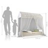 Cama Casinha Montessori Infantil Mosquiteiro Branco e Colchão - 3