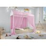 Cama Casinha Montessori Solteiro Mosquiteiro Rosa e Colchão - 1