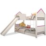 Beliche Infantil Casinha Prime Branco e Rosa Escorregador - 2