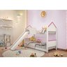 Beliche Infantil Casinha Prime Branco e Rosa Escorregador - 3
