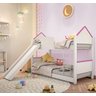 Beliche Infantil Casinha Prime Branco e Rosa Escorregador - 1