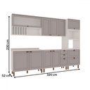 Ver imagem 4 de Cozinha Completa Iluminata Luna 10 Portas 4 Gavetas 100% Mdf com Vidro Branco/fendi - Genialflex