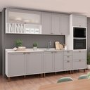 Ver imagem 1 de Cozinha Completa Iluminata Luna 10 Portas 4 Gavetas 100% Mdf com Vidro Branco/fendi - Genialflex
