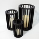 Ver imagem 1 de Trio De Porta Velas Tubular Crie Casa Preto