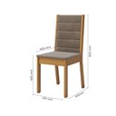 Ver imagem 3 de Conjunto Sala de Jantar Mesa Dora 160cm Tampo MDF e Vidro Canto Reto 6 Cadeiras Evelin