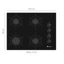 Ver imagem 2 de COOKTOP 4 BOCAS VENAX ARENA PRETO/PRETO GAS GLP
