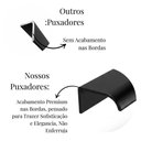 Ver imagem 4 de Kit 15 Puxador Port Gavet Móveis Cozinha Drop Alumínio 125mm - Preto