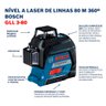Nível a Laser Linhas Vermelho 360º 80m Gll 3-80 Bosch - 12