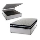 Ver imagem 1 de Conjunto Box Baú Casal Durham Branco 138x188x67 c/ Molas Ensacadas