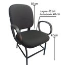 Ver imagem 2 de Cadeira para Obeso Plus Size com Braço Cadeirão Reforçado até 180 Kg Estofado Courvin Preta