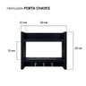 Porta Chaves de Parede com Suporte Madeira Preto - 5