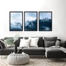 Quadro Arte Árvores Floresta Nevoeiro Conjunto 3 Peças Para Sala e Quarto - 4