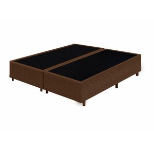 Base Box Casal Bipartido Santo Box Suede 40x138x188:marrom