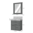 Ver imagem 3 de Conjunto para Banheiro com Espelheira e Cuba de Porcelanato 60cm Fly Yescasa Cinza