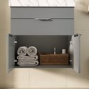 Ver imagem 4 de Conjunto para Banheiro com Espelheira e Cuba de Porcelanato 60cm Fly Yescasa Cinza