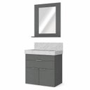 Ver imagem 2 de Conjunto para Banheiro com Espelheira e Cuba de Porcelanato 60cm Fly Yescasa Cinza