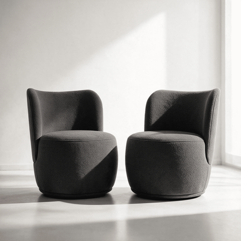 Kit 2 Poltronas Lia Compacta Orgânica Bouclé Moderna Confortável Sala Espera Recepção Consultório Ha