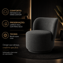 Ver imagem 2 de Kit 2 Poltronas Lia Compacta Orgânica Bouclé Moderna Confortável Sala Espera Recepção Consultório Ha