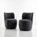Ver imagem 5 de Kit 2 Poltronas Lia Compacta Orgânica Bouclé Moderna Confortável Sala Espera Recepção Consultório Ha